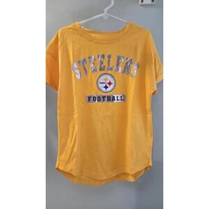 Girls Pittsburgh Steelers shirt size 8 New Iridescent Chrome Letters